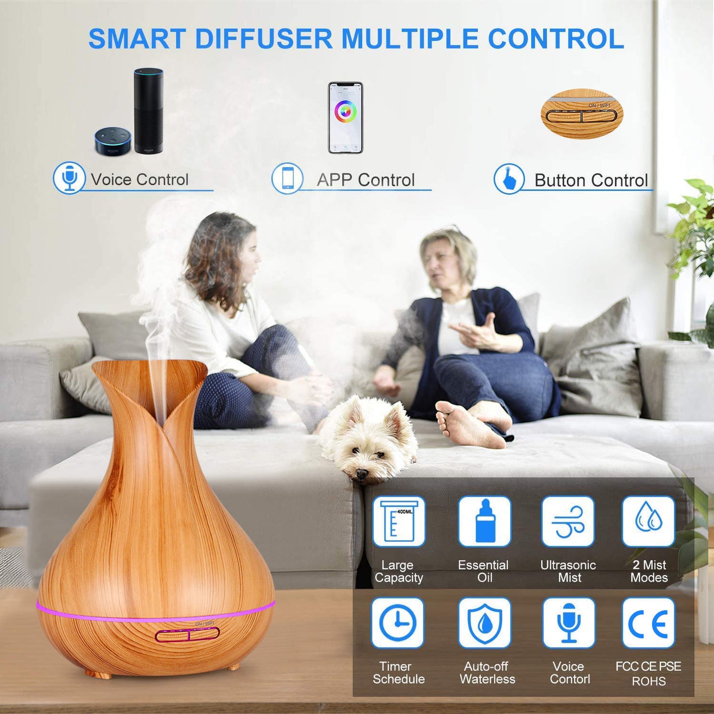 Smart WiFi Wireless Essential Oil Aromatherapy Diffuser