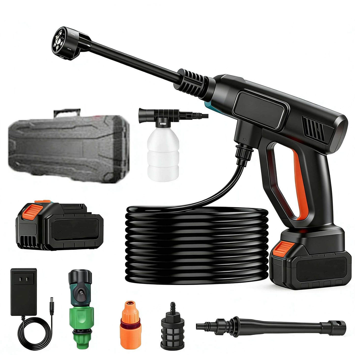 Ebooine Cordless Pressure Washer 816 PSI | 4.0Ah Battery & 6-in-1 Nozzle