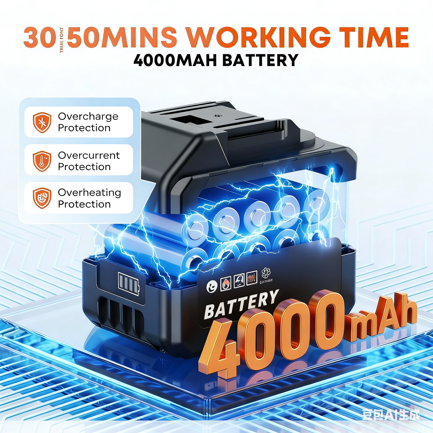 Ebooine Cordless Pressure Washer 816 PSI | 4.0Ah Battery & 6-in-1 Nozzle